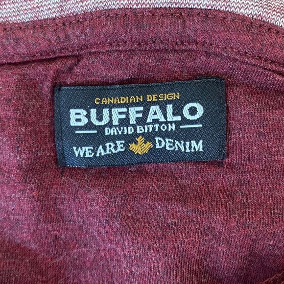 Buffalo David Bitton Katana Henley Shirt Men's Large Red Long-Sleeve Pullover - Picture 8 of 12